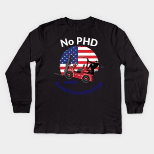 Forklift Ninja, No PHD, Just a Forklift Certification WRB Kids Long Sleeve T-Shirt